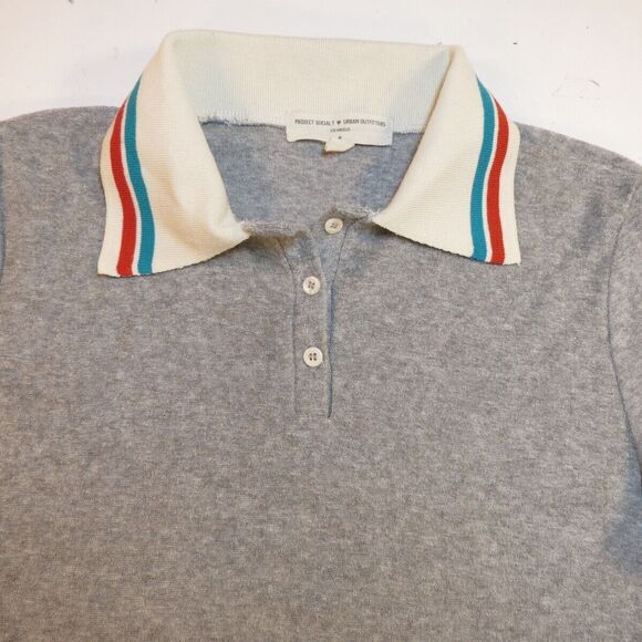 Project Social T Tops - PROJECT SOCIAL T x URBAN OUTFITTERS PREPPY TERRY CLOTH POLO T SHIRT Womens M